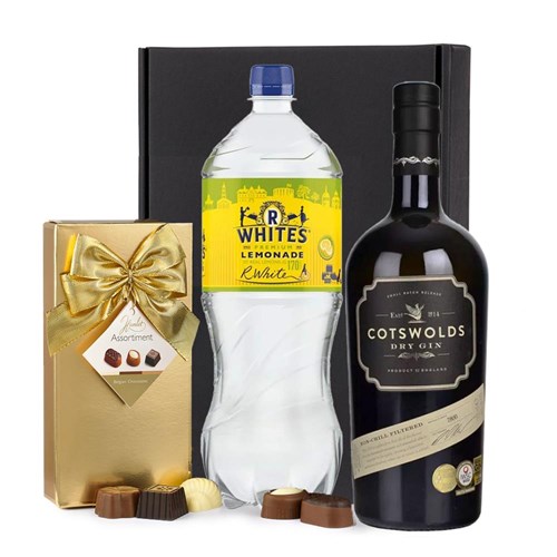 Cotswolds Gin 70cl with R. White’s Lemonade & Chocolates Gift Box | Spirit Mixer Set